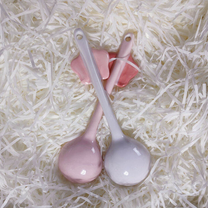 dessert-spoon-pink-spoon-lovely-spoon-girls-spoon-star-spoon-childrens-spoon-ceramic-spoon