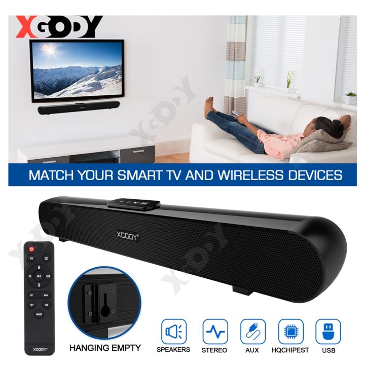 XGODY Home Theater Soundbar Portable TV Speaker 40W Bluetooth 4.0 Sound