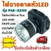 Savecenter ค่าส่งถูก จัดส่งเคอรี่!! ไฟฉายLED ตราช้าง รุ่น PAE5250 PAE-5250 ไฟฉายคาดหัว ไฟฉายกันน้ำ ลุยฝนได้ 80W (แสงสีเหลือง) รับประกันสินค้า