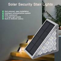 【คลังสินค้าพร้อม】Zir Mall Original Solar Powered LED Step Lights IP68 Waterproof Solar Dock Lights Light Up All Night For Patio Stairs Ground Driveway Pathway Lighting