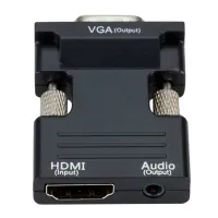 Female to VGA Female Converter with Audio Adapter, Supports 1080P Signal Output