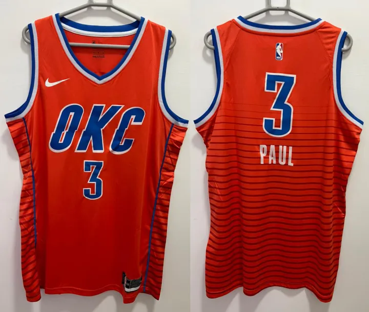 NBA Oklahoma City Thunder 3 Chris Paul Orange Nike Men Jersey