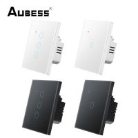 Light Touch Switch Sensor EU Standard Tempered Crystal Glass Panel 4 Color Power 1/2/3 Gang 1 Way 220V Wall Lamp Switches On Off