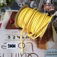 3MM #109 (มีให้เลือกสองขนาด) เชือกหนัง เชือกแว๊กซ์ เกาหลี เส้นกลม 3 มิล สีเหลือง / 3mm Polyester cord / wax cotton rope string Thin leather DIY Handmade Beading Bracelet Jewelry