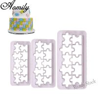 【Ready Stock】 ✗∏ C14 3pcs/set Jigsaw Puzzle Mold Cake Cutter Sugar Fondant Cookies Tool for Baking