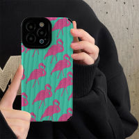 เคสโทรศัพท์นกฟลามิงโกสำหรับ iPhone 14/13/12/11 Pro Max 12 13 Mini 6 6S 7 8 Plus X XR XS Max เคสโทรศัพท์แบบนิ่มกันกระแทกแฟชั่นที่สร้างสรรค์ปลอกโทรศัพท์พร้อมฝาครอบป้องกันกล้องพร้อมเลนส์คลุมทั้งหมดเปลือกหอย