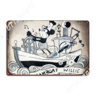 Wanghuilishop Steoat Willie ป้ายโลหะ-Classic Kitchen Cinema Plaque ดีบุกโปสเตอร์-Vintage Wall Art ตกแต่ง