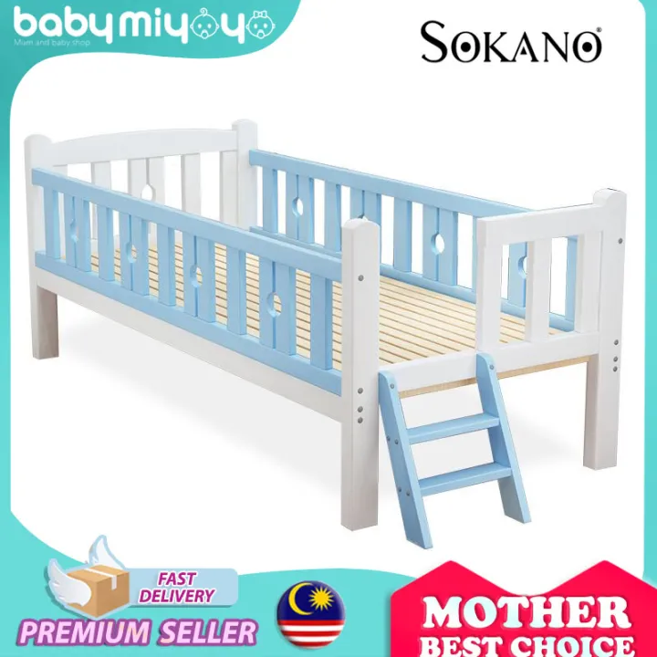 SOKANO HA318 Easel Wooden Baby Bed Baby Cot Attached to Parents Bed with Staircase Lazada
