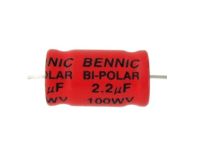 C capaciter คาปาซิเตอร์ คอนเดนเซอร์ BENNIC สีแดง เสียงแหลม ชนิดไม่มีขั้ว ค่า 2.2µF/100wv ใช้สำหรับเสียงแหลม tweeter (ใช้สำหรับpower ampไม่เกิน100W)