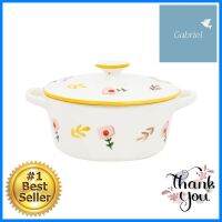 ชามมีหู พร้อมฝา KECH PORCELAIN 9 นิ้ว YELLOW DAISYPORCELAIN BOWL WITH HANDLES AND LID KECH 9IN YELLOW DAISY **คุณภาพดี**