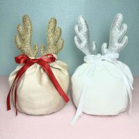 Festive Gift Bag Festive Party Accessories Party Candy Gift Bag Elks Bunched Velvet Bag Halloween Party Supplies