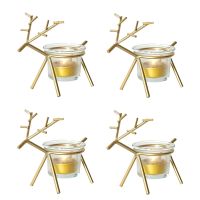 4PCS Christmas Votive Candle Stick Centerpiece Display Candle Stand Centerpiece Candle Holder Minimalist Home Decor