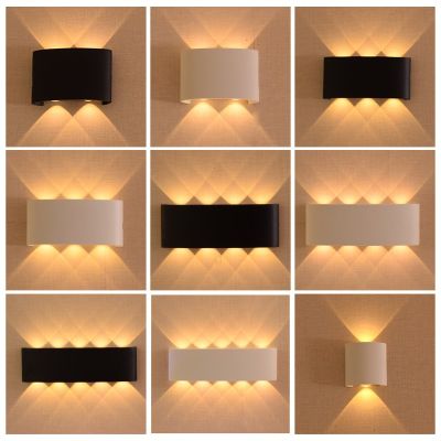LED Wall Light Outdoor Waterproof IP65 Porch Garden Wall Lamp &amp; Indoor Bedroom Bedside Decoration Lighting Lamp Aluminum