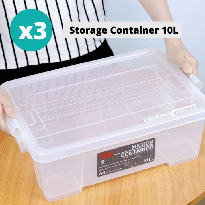 [Bundle of 3] JCP Block Stackable Storage Container 10L Lazada Singapore