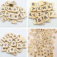 100Pcs Alphabet Tile Complete Wooden Number Scrapbooking Handcraft Word Name Tage Letter Set