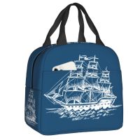 Anchor Boat Portable Lunch Box for Women Waterproof Nautical Captain Cooler Thermal Food Insulated Lunch Bag School Children