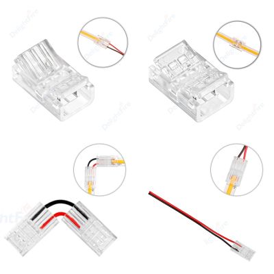 【CW】◐  COB Strip Fast Connectors 2pin 8/10mm SMD 5050 2835 Color Tape Solderless Wire