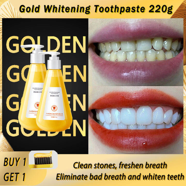 【Golden Mouth Press Toothpaste】Morning and evening toothpaste, fresh breath, remove yellow teeth
