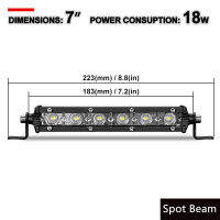 Slim LED Light Bar Single Row 7" 13" 20" inch 18W 36W 54W spot flood beam For Auto SUV 4X4 Off Road LED Work Light Lamp 12V 24V