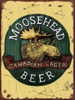 Moosehead ป้ายดีบุกโลหะแนวย้อนยุคชาวแคนาดา12X16นิ้วเครื่องตกแต่งฝาผนังห้องครัวโรงรถร้านอาหารโรงแรมของขวัญตกแต่งบ้านใหม่