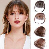 ◘♗❇ Clip In Air Bangs Thin Fake Fringes Natural Straigth Synthetic Neat Hair Bang Accessories For Girls Invisible Natural 4 Colors