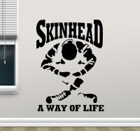 Skinhead วิถีชีวิตที่คำคมแรงบันดาลใจรูปลอกติดผนังร้านตัดผมผิวหนังหัวสติกเกอร์ไวนิลศิลปะ D392โปสเตอร์สร้างสรรค์ตกแต่งห้องติดผนัง