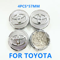 Auto parts 4pcsx 57mm For Toyota Emblem Car Wheel Center Cap Car Sticker Hub Cap Emblem Logo Badge Fit For TOYOTA Yaris / Toyota Vios/Weishi / Zhyun