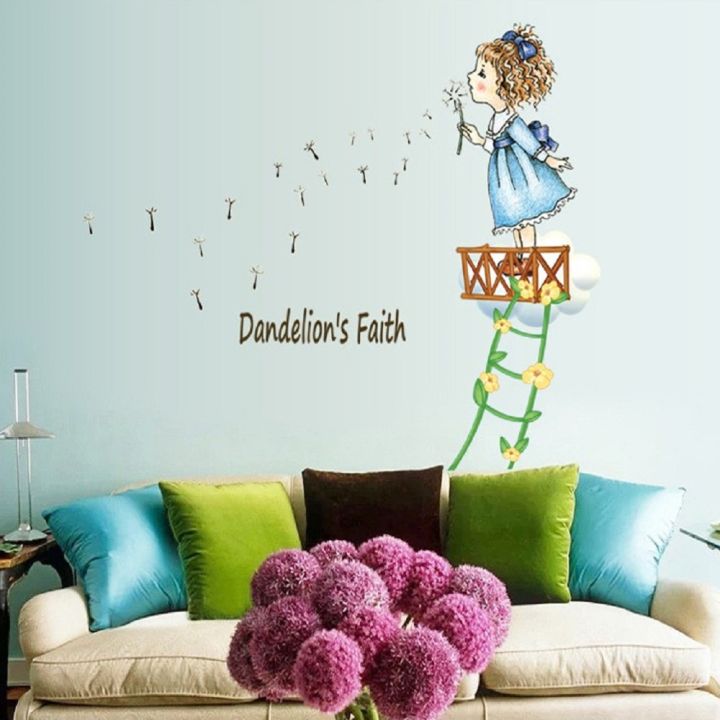 cw-blow-dandelion-girl-children-room-of-household-adornment-wall-stickers-on-the-wall-living-room-children-s-room