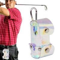 Golf Ball Mini Bag PVC With Magnetic Buckle Golf Ball Pouch Hang On Waist Bag Golf Belt Gift For Husband Golf Sport Accessories