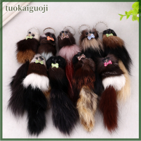 tuokaiguoji จำลอง Fox FUR Pompon พวงกุญแจสัตว์เมาส์พวงกุญแจรถแขวนพวงกุญแจ