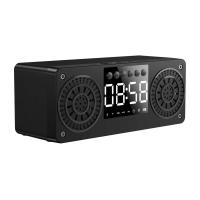 2021Bluetooth Wireless Speaker Tf Wooden Subwoofer Lcd Digital Clock Bedside Clock Alarm Clock Table Clock Decoration Speaker Tf Fm