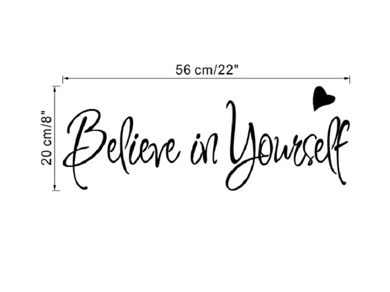 20*56cm Believe On Yourself Wall Sticker Decoration Stickers PVC Living  Room Bedroom Background Stickers Wallpaper DIY Sticker | Lazada PH