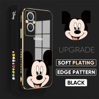 เคส PMP สำหรับ OPPO Reno8 T 5G Reno8 Z 5G Reno8 5G Reno7 Z 5G Reno 7 5G Reno 7 Pro 5G Reno6 Reno 6 5G Reno6 Z 5G Reno 5G รีโน5F เรโน2รีโน2F (ฟรีสายคล้อง) เคสเคสโทรศัพท์ลายขอบสี่เหลี่ยมของ Mikey ชุบหรูหราชุบเคสโทรศัพท์นิ่ม