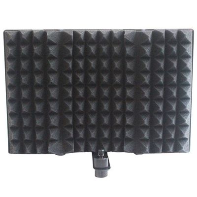 Mini Microphone 3 Panels Foldable Acoustic Screen Foam Part with Stand for Recording Live Broadcast LO-PS58