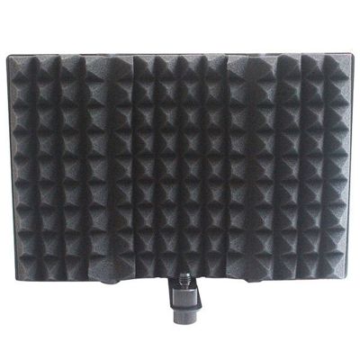 Mini Microphone 3 Panels Foldable Windscreen Acoustic Screen Foam Part with Stand for Recording Live Broadcast LO-PS58