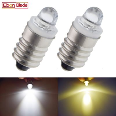 【CW】2Pcs E10 Screw LED Upgrade Flashlight Bulb 3V 12V 1447 LED Light Lamp Replacement Flashlight Torch Bulbs 3 Volt Warm / White