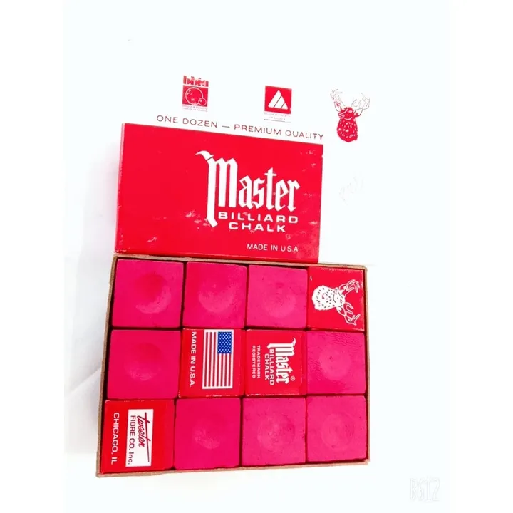 1 Dozen. Master Red Billiard Cue Chalk / Tisa Para sa Tako ng Bilyaran