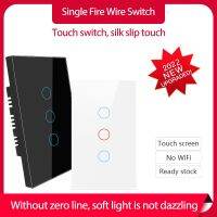 Smart Touch Wall Light Switch With Night Fluorescence Indicator US Standard Light 1/2/3 Gang