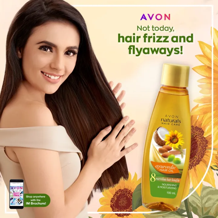 Avon Toiletries ~ Nourishing & Moisturizing Ayurvedic Hair Oil 100ml Ayurvedic Ingredients give 8 Hair Benefits to keep hair stronger & frizz-free | Lazada PH Avon Toiletries ~ Nourishing & Moisturizing Ayurvedic Hair Oil 100ml Ayurvedic Ingredients give 8 Hair Benefits to keep hair stronger & frizz-free | Lazada PH
