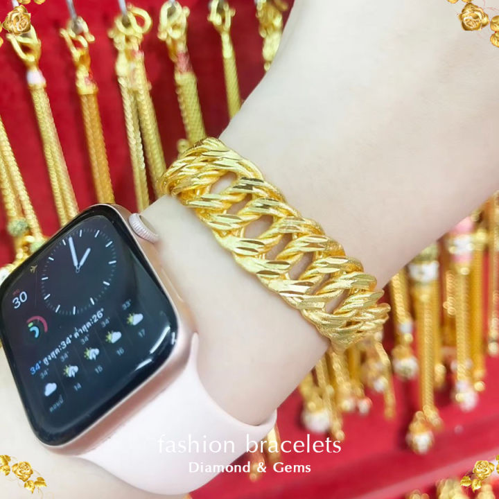 เลสข้อมือ-เศษทองคำแท้-หนัก-2-บาท-ยาว-6-8-นิ้ว-zr50-bracelet-สร้อยข้อมือทอง-เลสข้อมือ-สร้อยทอง-ทองเหมือนแท้-ทองไม่ลอกไม่ดำ-ทองปลอมไม่ลอก-เลสทอง