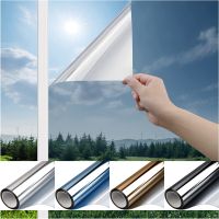 One Way Mirror Window Film Privacy Self-Adhesive Anti UV Heat Control Reflective Window Tint for Home Office Vinyl Silver Window Sticker and Films