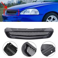 รถคาร์บอนไฟเบอร์ตาข่าย ABS ด้านหน้า Grille Grill สำหรับ96-98 Honda Civic EJ/EK JDM Type R