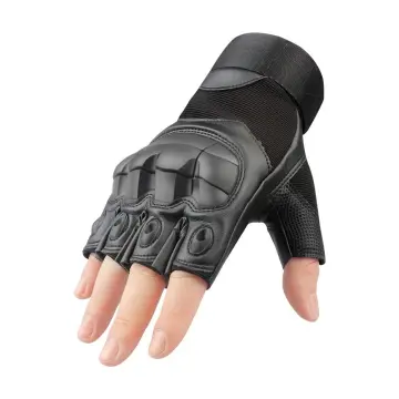 Genuine Leather Lambskin Punk Fingerless Motorcycle Biker Riding