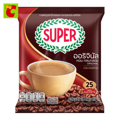 ซุปเปอร์คอฟฟี่ (Super Coffee) กาแฟปรุงสำเร็จชนิดผง 3อิน1 500 ก. 25 ซอง