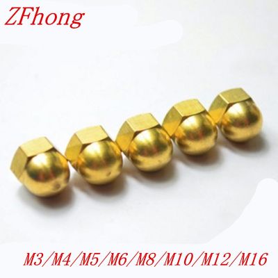 1-10pcs M3 M4 M5 M6 M8 M10 M12 M16 copper Brass Acorn Nut Hex Head Cap Metric Dome Nut
