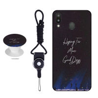 BTS เคสโทรศัพท์สำหรับ Samsung Galaxy M20ซิลิคอนนุ่มกรณีที่มีรูปแบบเดียวกันแหวนและเชือก