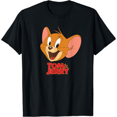 OO เสื้อยืดแขนสั้น ผ้าฝ้าย 100% พิมพ์ลาย Tom &amp; Jerry Jerry Head แฟชั่นสําหรับผู้ชาย และผู้หญิงS-5XL