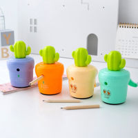 1PCS Creative Cartoons Cute Cactus Shape Pencil Sharpener Stationery Student Fun Hand Cranked Pencil Sharpener Child Gifts