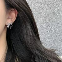 REPLEN 4คู่สีดำแมงมุม Earnails ระบบ Diablo ต่างหูอัลลอยแฟชั่นปาร์ตี้ของขวัญต่างหูเพทายผู้หญิง