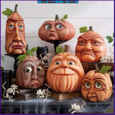 Wacky Pumpkin Face Simulation Props Latex Full Head Mask Fancy Dress Novelty Halloween Costume Party Latex Pumpkin Head Mask Decorations Party Gift